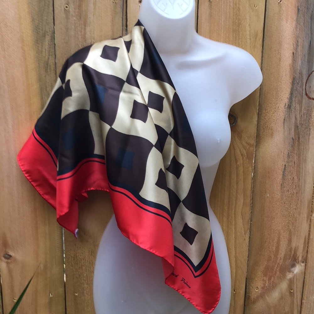VTG BLOCH FRERES French Square Scarf Polyester Made in Japan